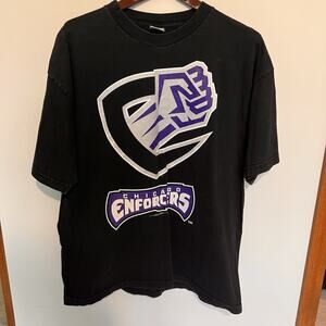 Vintage 2000 XFL Chicago Enforcers XL Shirt Black Football Alstyle Y2K WWE WWF